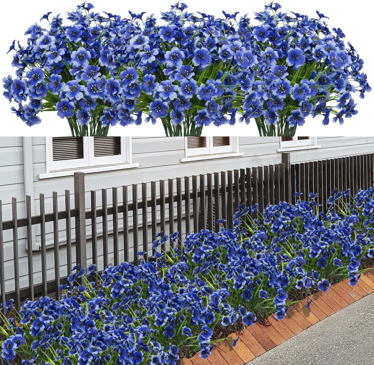 Artificial Flowers UV Resistant Faux Outdoor Plants Garden Decor Home Decoration