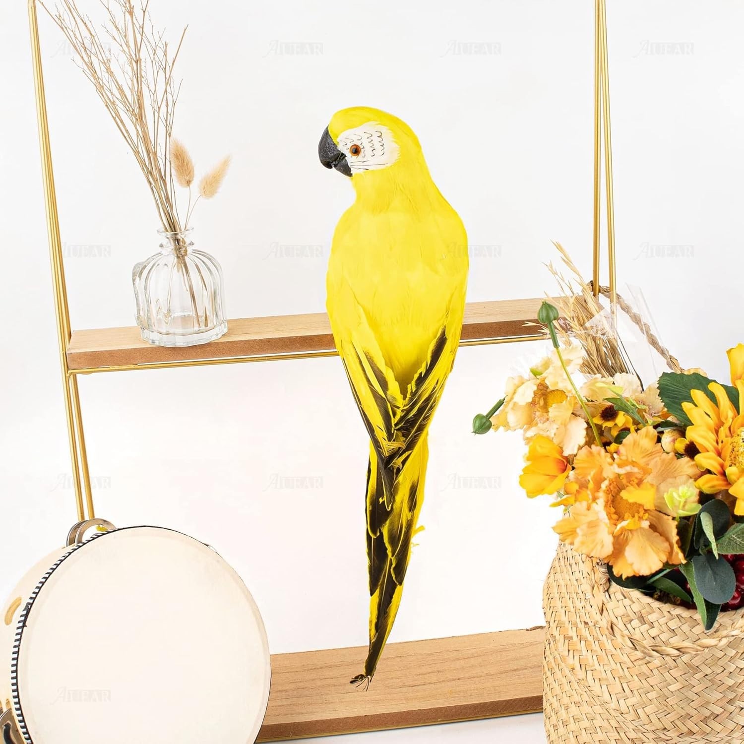Artificial Big Bird Feathered Decoration
