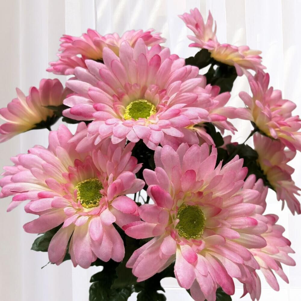Set of 2 Pink Artificial Gerbera Daisy 17″ Floral Bushes