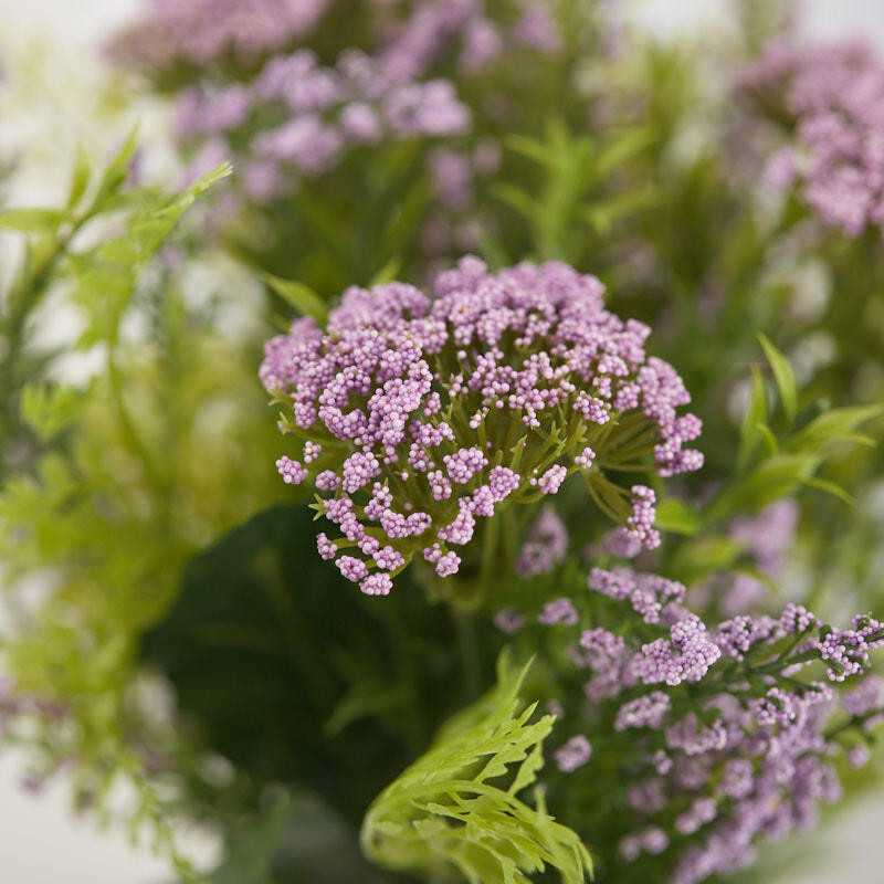 Lavender Artificial Heather and Queen Anne’s Lace 14″ Floral Bundle