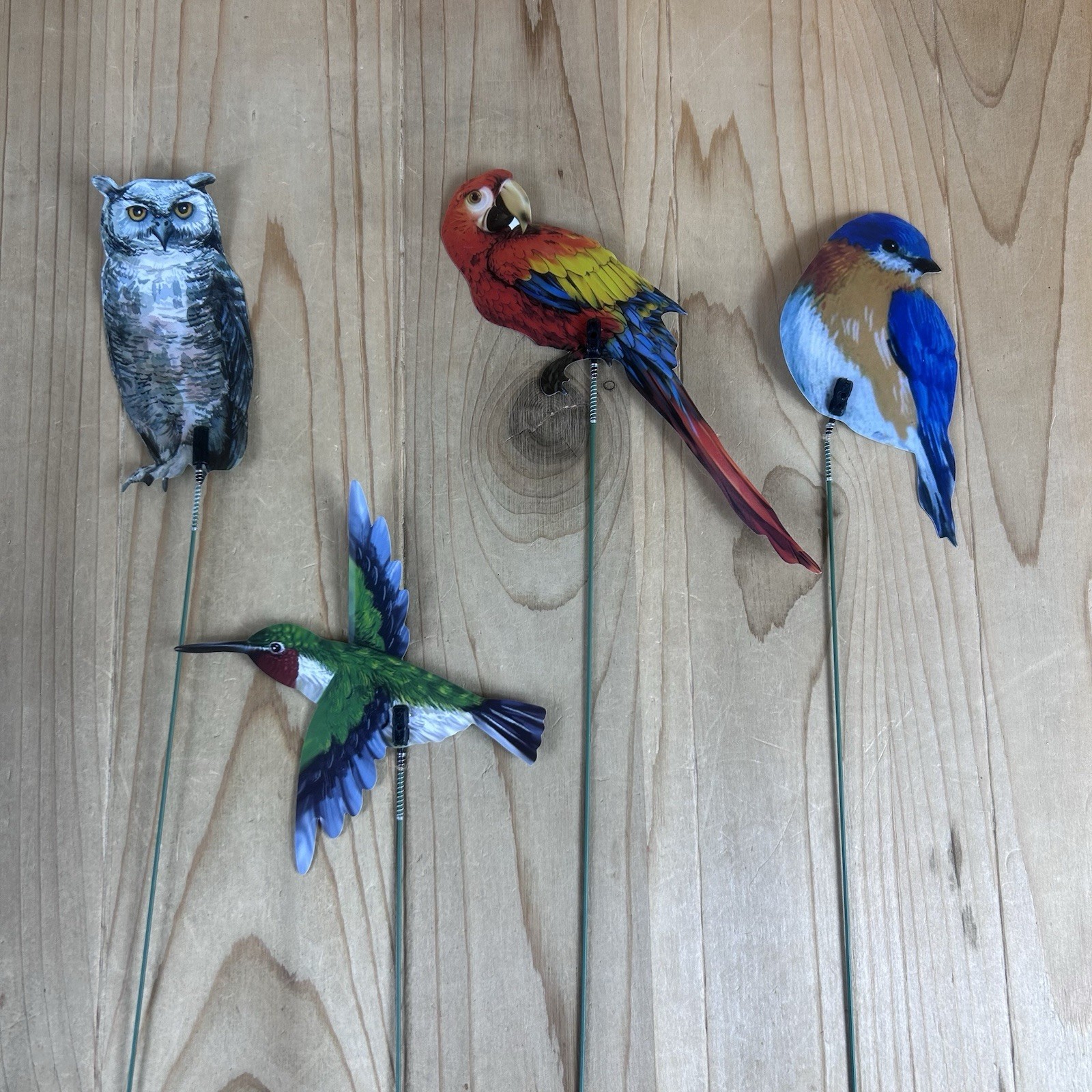 Decorative Bird Plant Sticks Set Of 18 Double Sided Vinyl 13 Inch Pot Stake