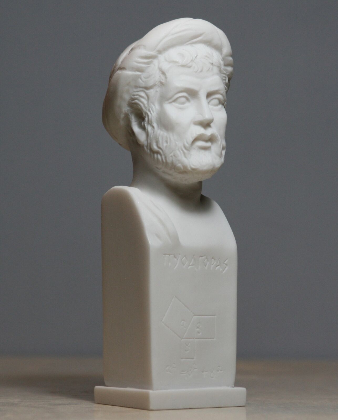 Pythagoras Philosopher Mathematician Scientist Bust Statue Sculpture 6.3 inches