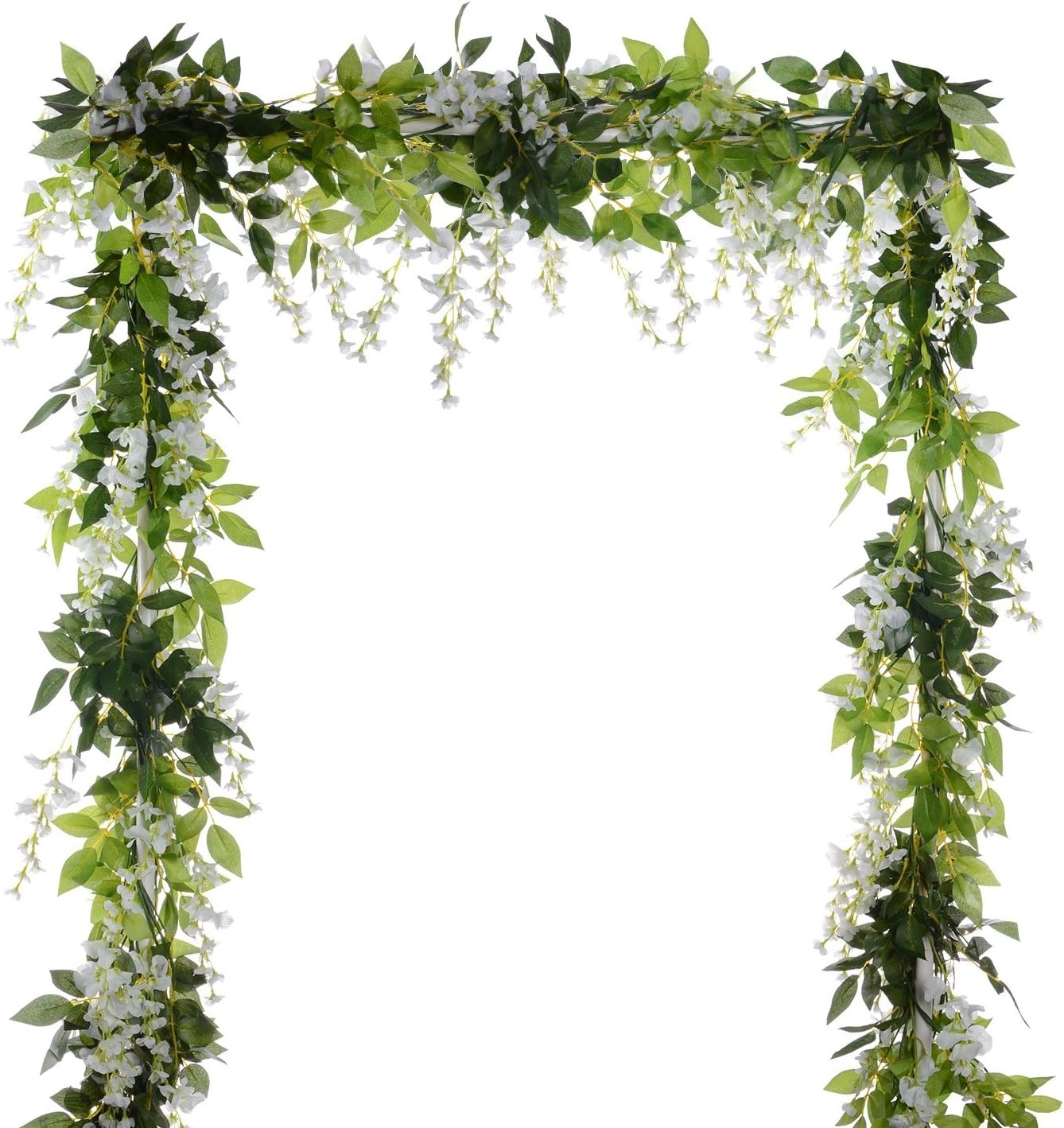 Artificial Wisteria Garland Silk Flowers 6.6Ft 4-Pack Wedding Garden Decor