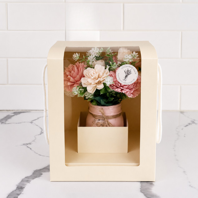 Sola Wood Floral Arrangement 16oz Mason Jar Personalised Custom Baby Shower Gift