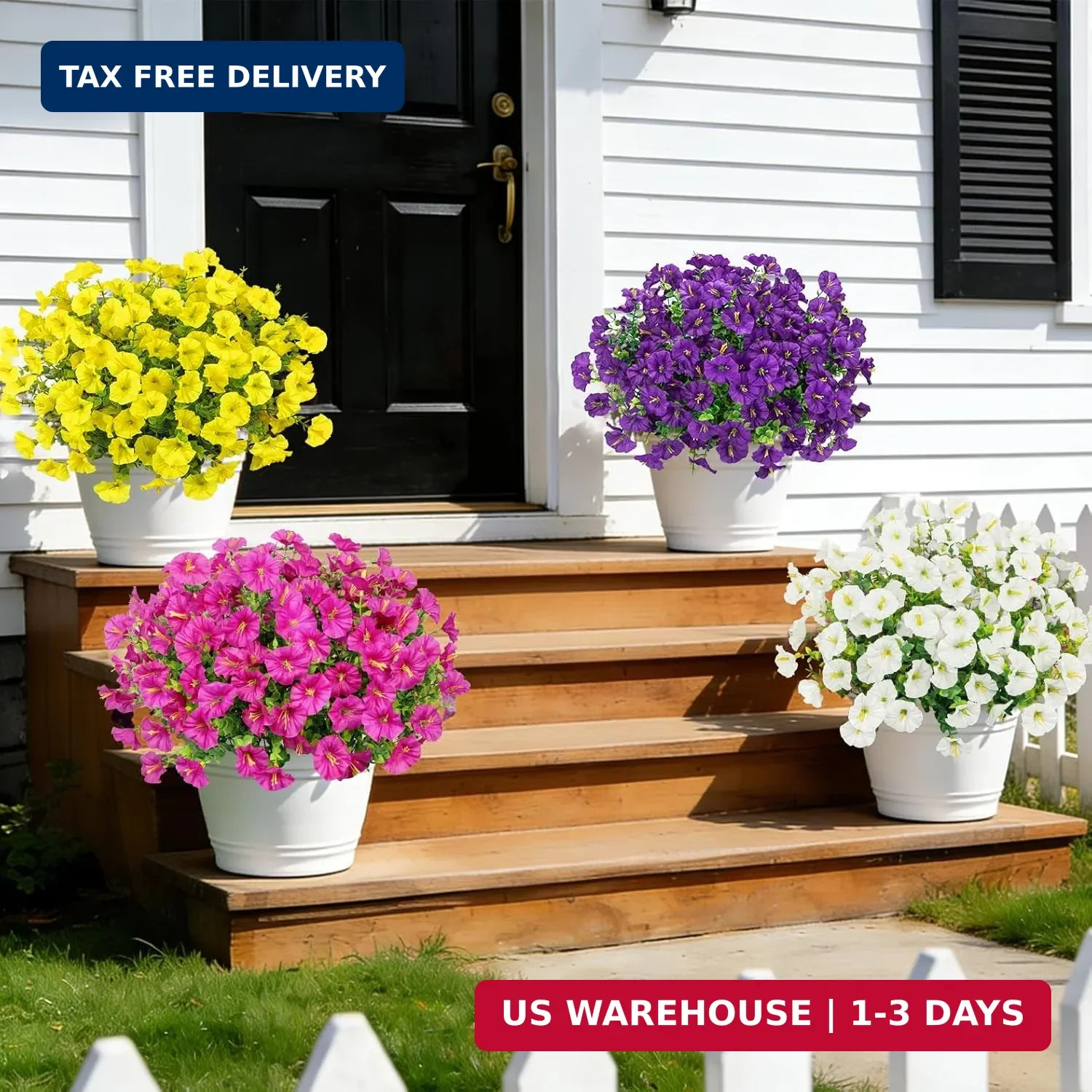 Bassion Artificial Flowers for Outdoors,20 Bundles Silk Fake FlowersUV Resistant