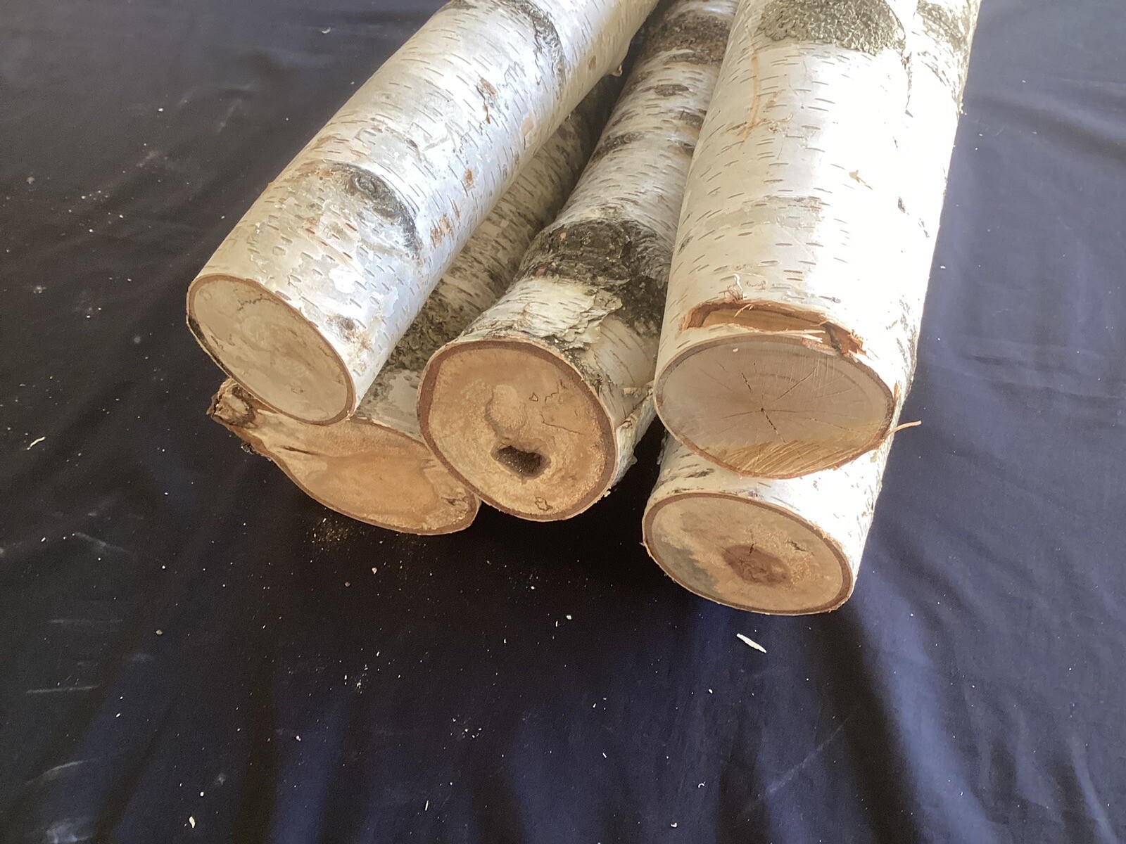 White Birch 5 Pc 18” Long Decorative Log Set ( 2 – 4”, 2 – 3”, 1 – 2 1/2” )