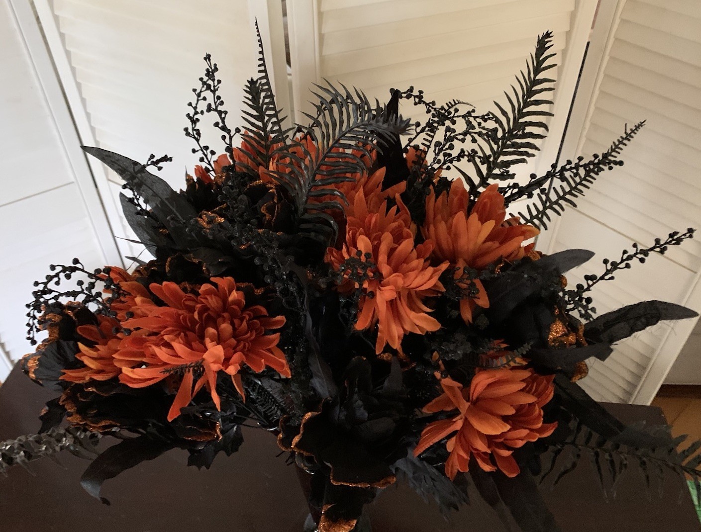 3 Pc. Halloween Artifical Flowers Stem Branches Bouquet Orange and Black
