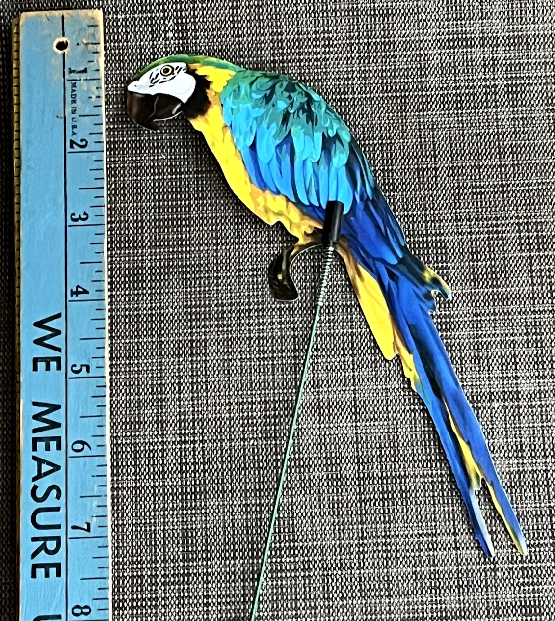 Bird Picks Lot of 3 Plastic Wire Plant Stems Chickadee, Scarlet Macaw, Blu Macaw