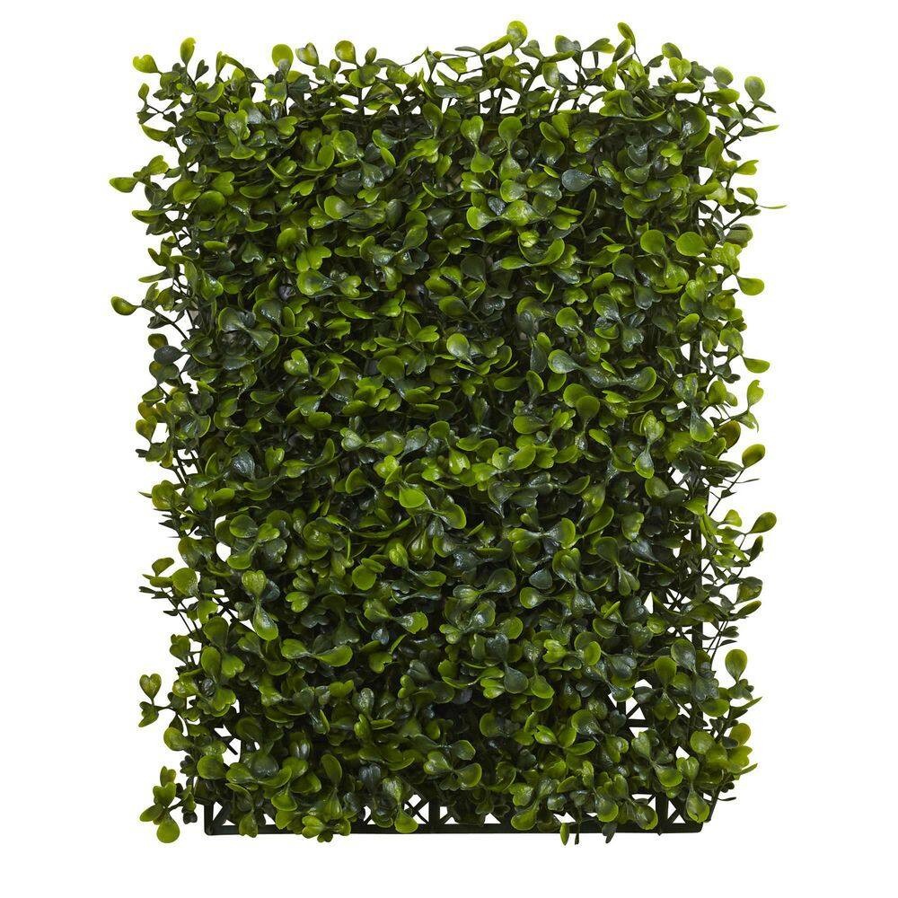 Nearly Natural 12×10 in Artificial Boxwood Hedge Panel Mat Set of 12