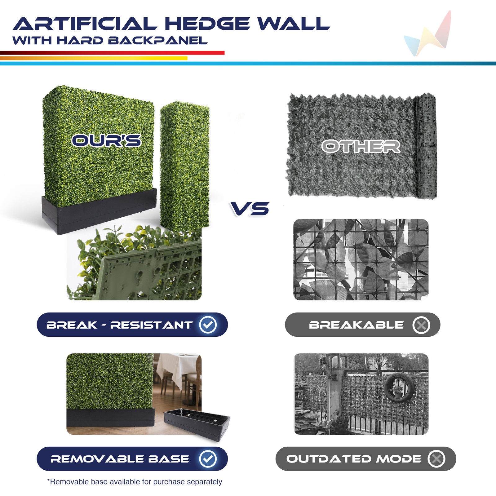 Artificial Boxwood Hedge Wall Greenery Fake Grass Outdoor Partition Wall Decor