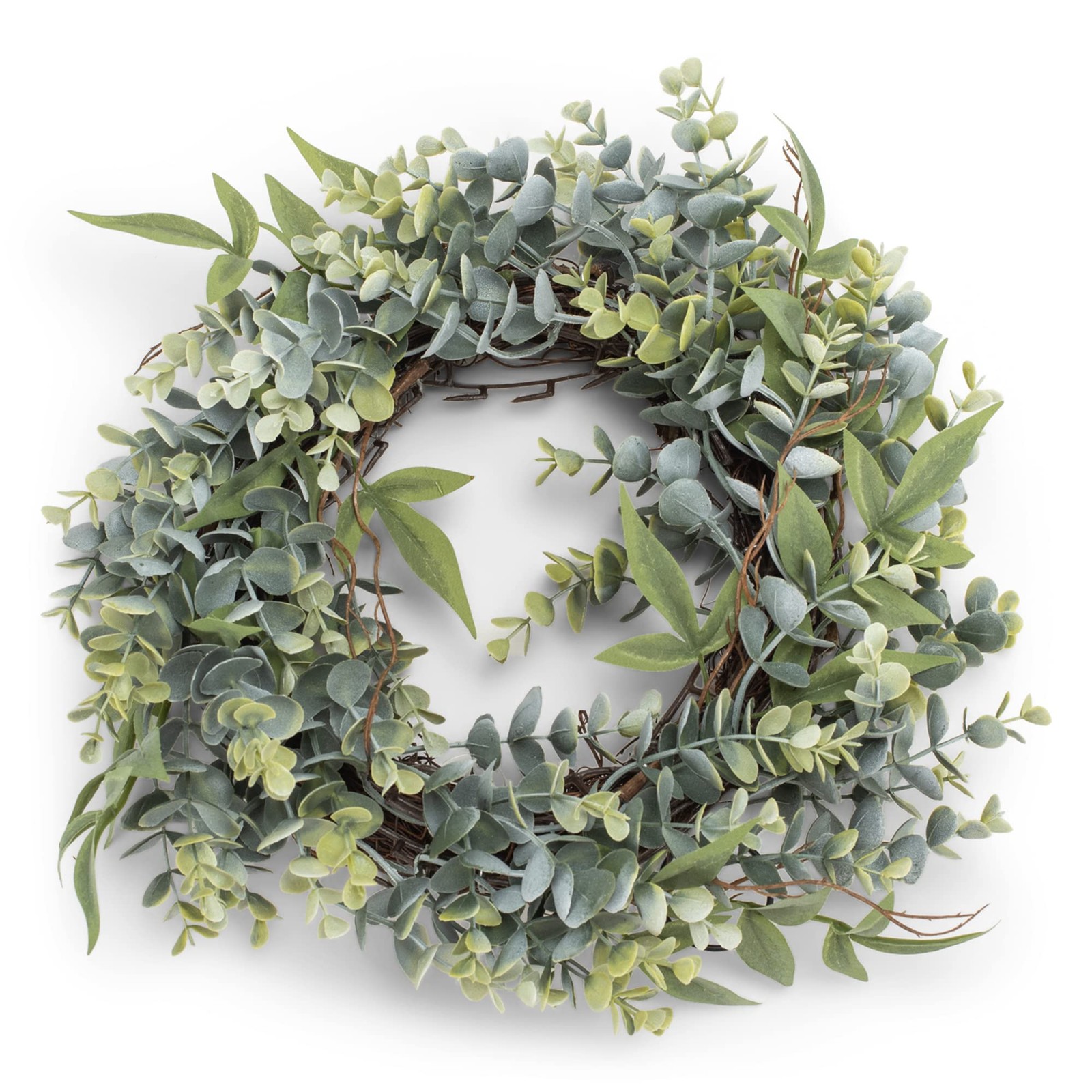 RAZ Imports Boxwood 14″ Eucalyptus and Berry Mini Wreath-Candle Ring