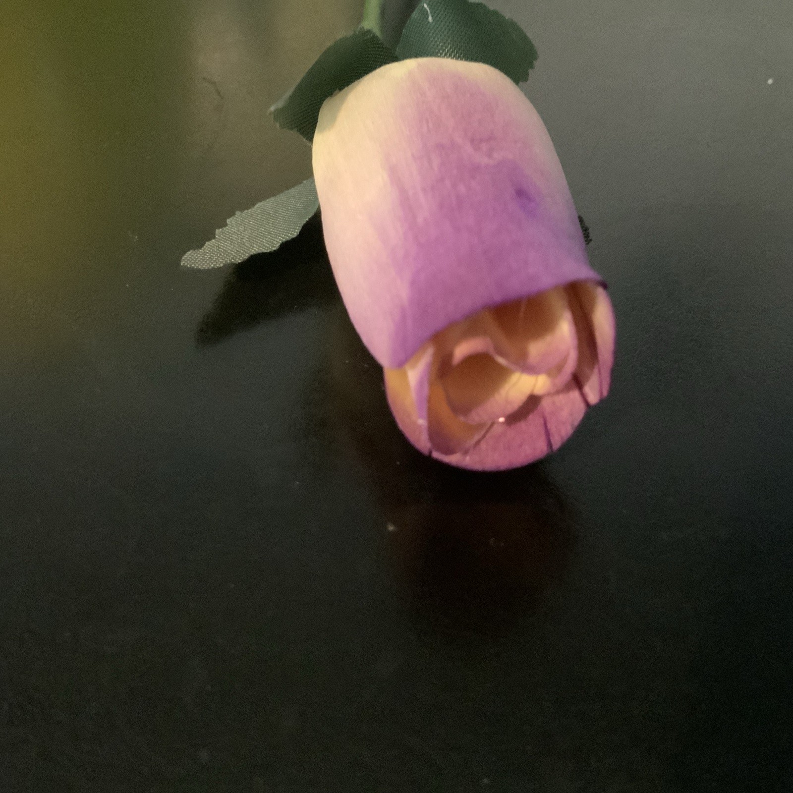 Bouquet Of A Dozen Purple and Yellow Wooden