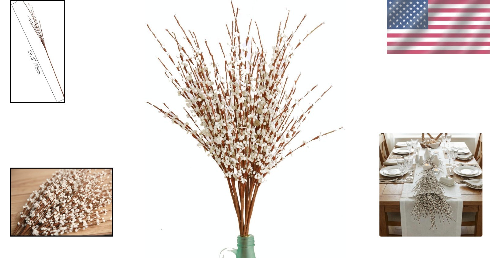 Stunning 29.5″ White Jasmine Artificial Flowers – Perfect for Weddings & Parties