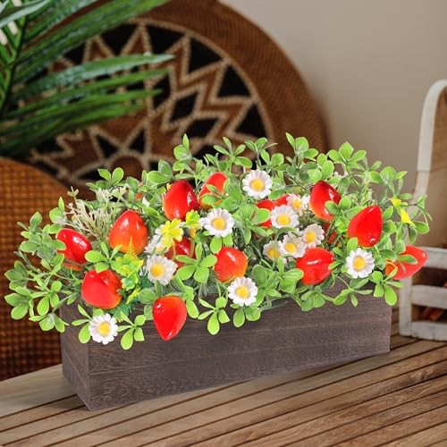 Strawberry Table Centerpieces Rustic Artificial Floral Arrangements Spring