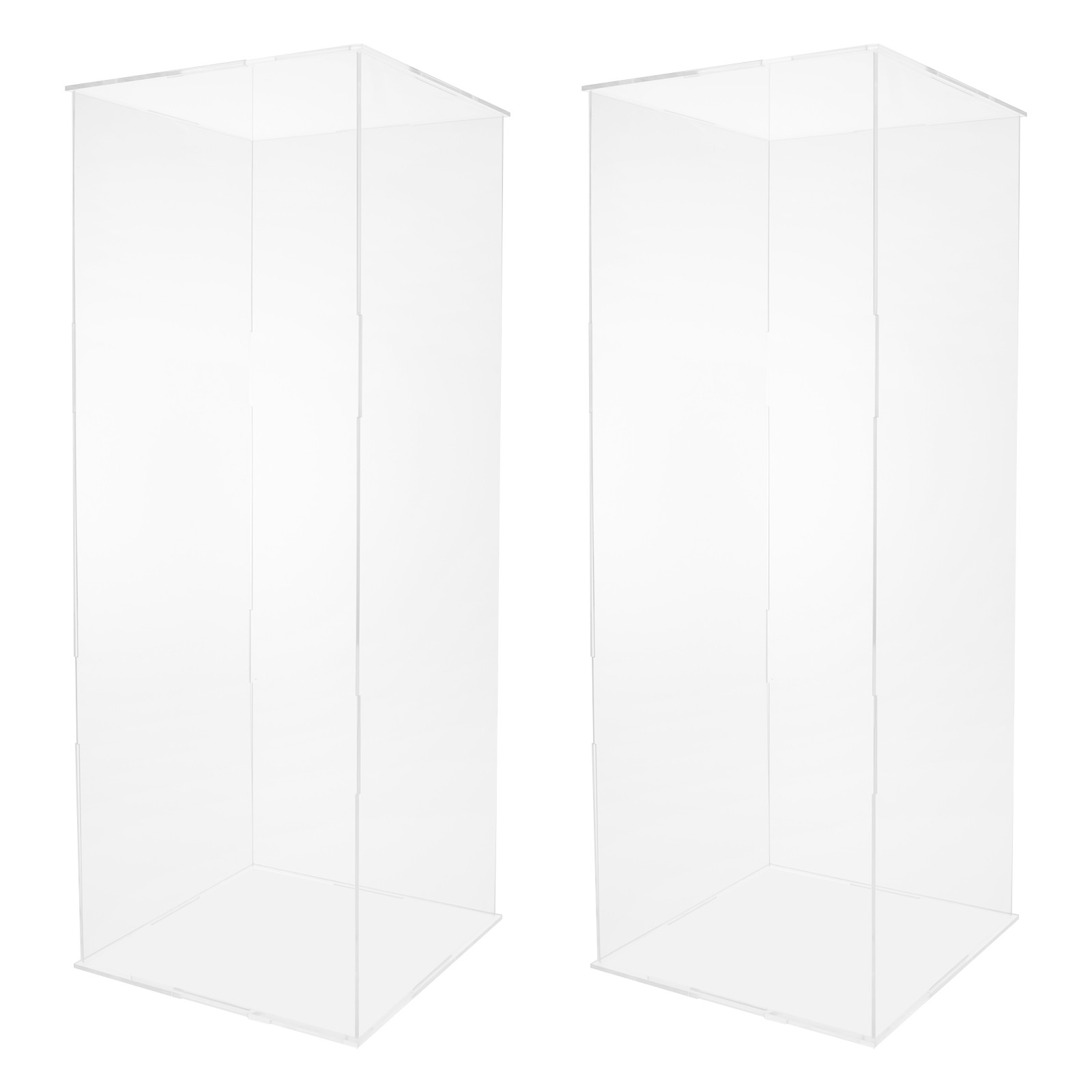 30*30*80cm Acrylic Flower Stand 2pcs Clear Display Flower Tower For Weddings