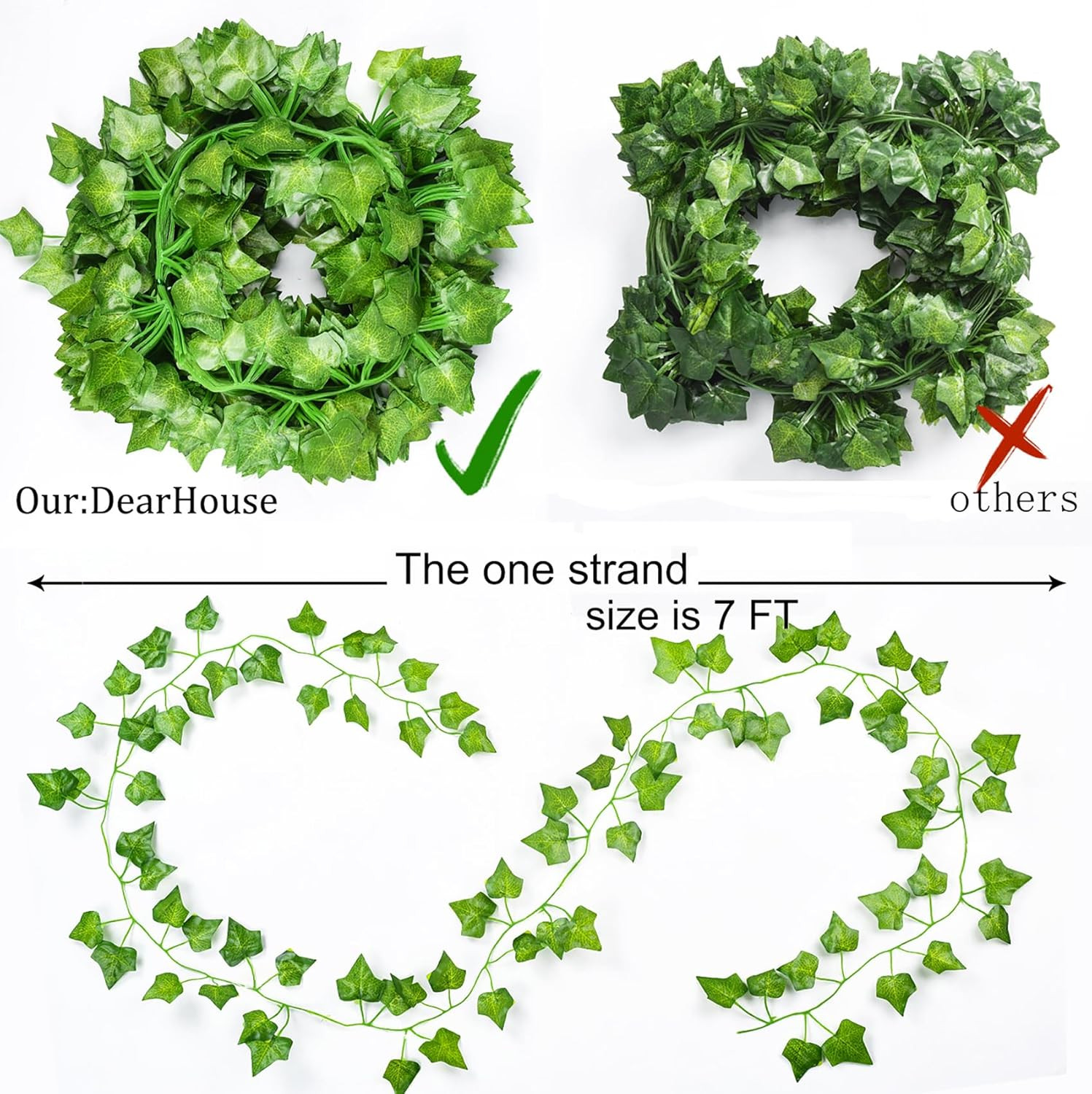 84 Feet 12 Strands Artificial Ivy Leaf Plants Vine Hanging Garland Fake Folia…