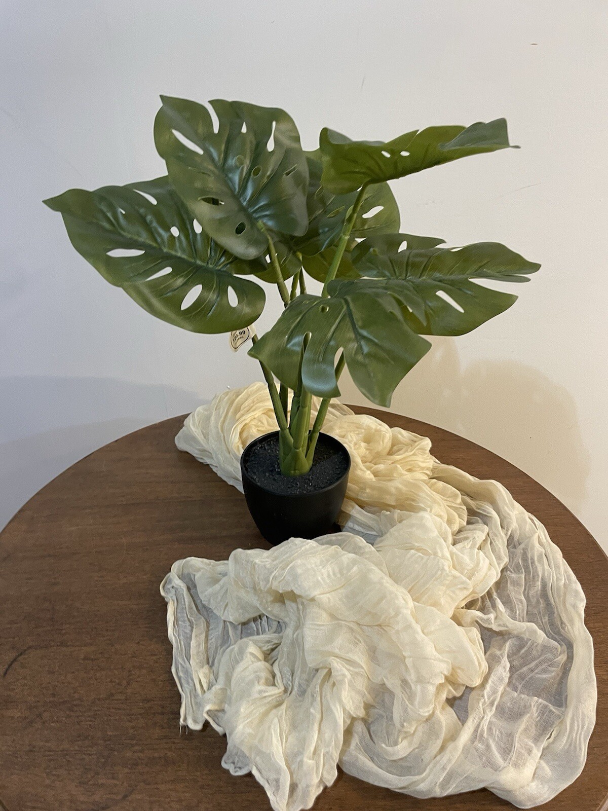 Large Artificial Tropical Palm Tree, 26″ Faux Monstera Plant with Pot for Home a