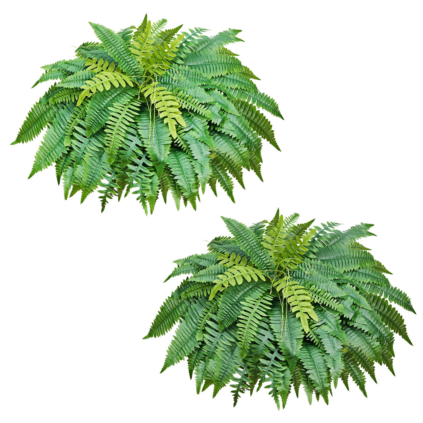 VEVOR 45″ Artificial Ferns Fake Boston Bush 63 Fronds for Outdoor Decor 2 Pack