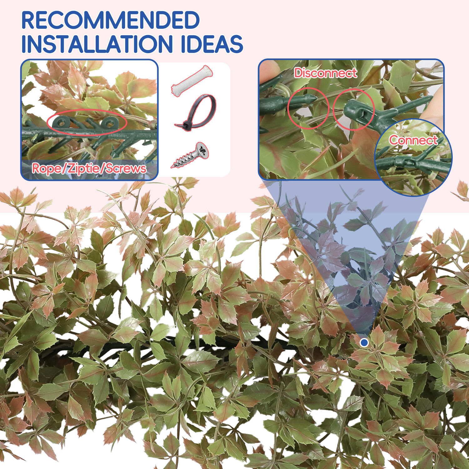 Artificial Vines Maple Leaf Garland Foliage Plants Trailing Flowers Home Decor