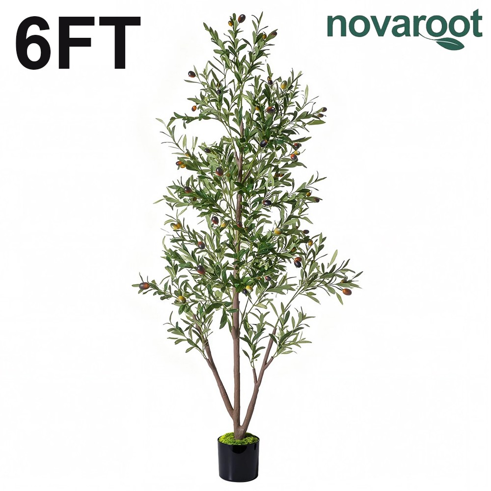 NOVAROOT 5FT/6FT Artificial Tree With Planter,Artificial Plants for Home Decor