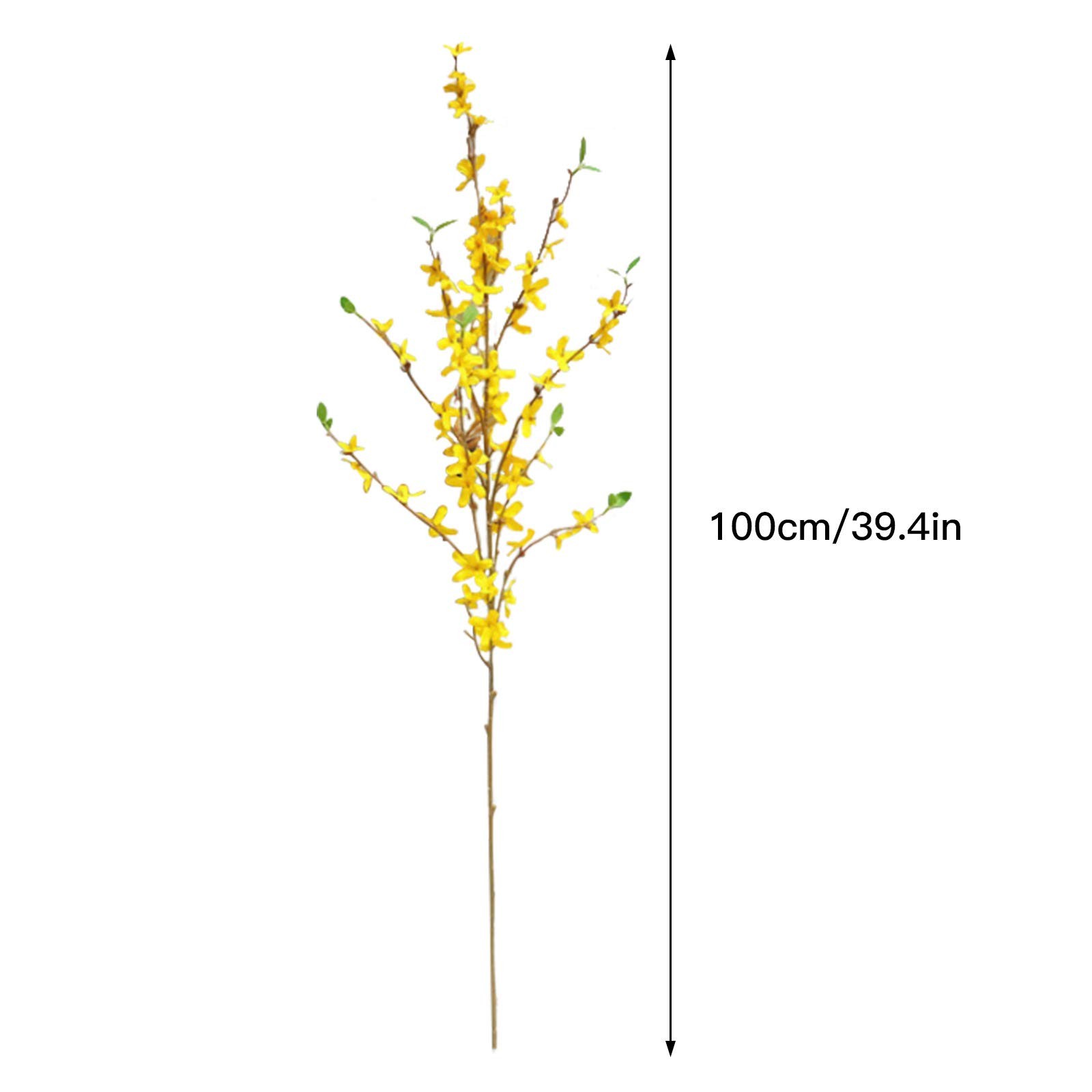 6Pcs Artificial Forsythia Flowers, 39in Faux Forsythia Branches Silk Yellow F…