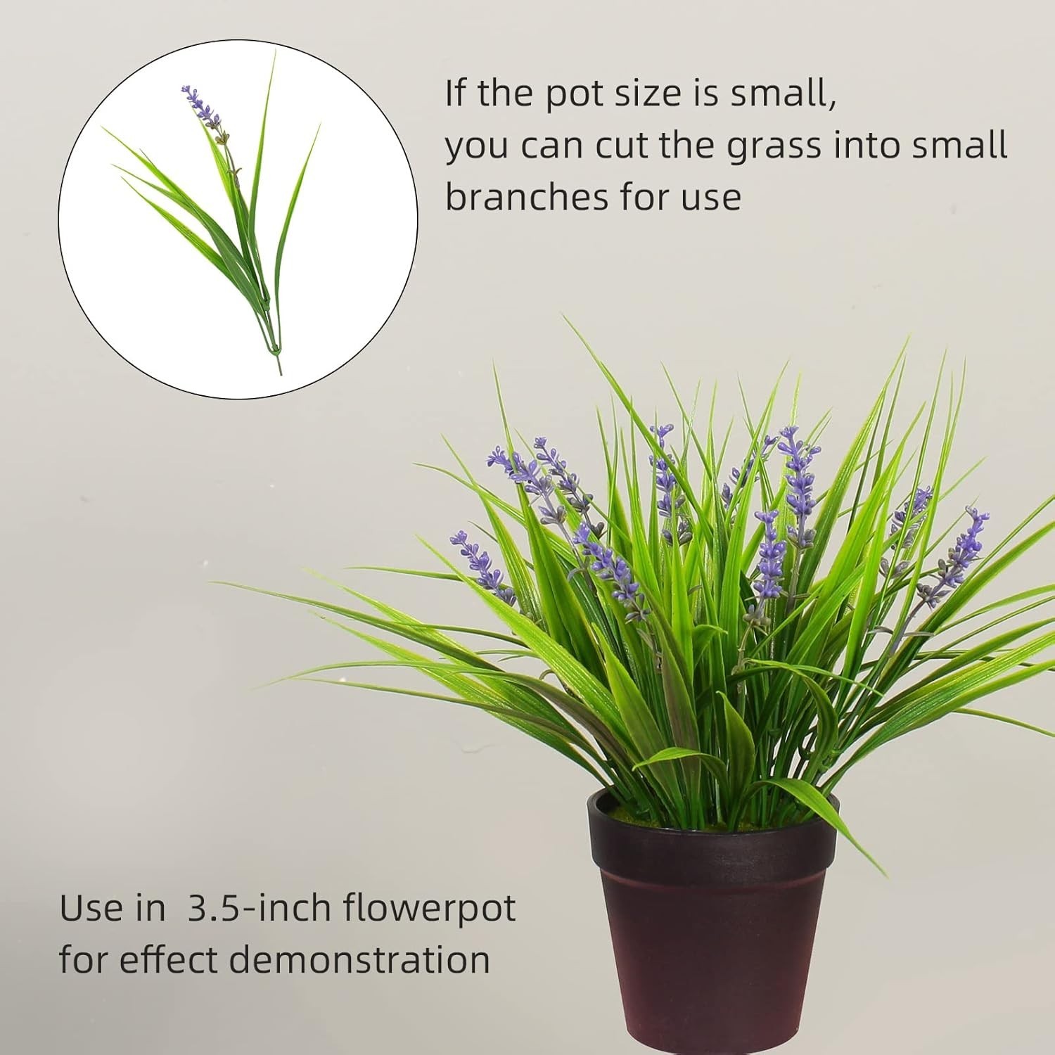 Zero Maintenance Artificial Monkey Grass with Flowers – 12 Bundles for Any Space