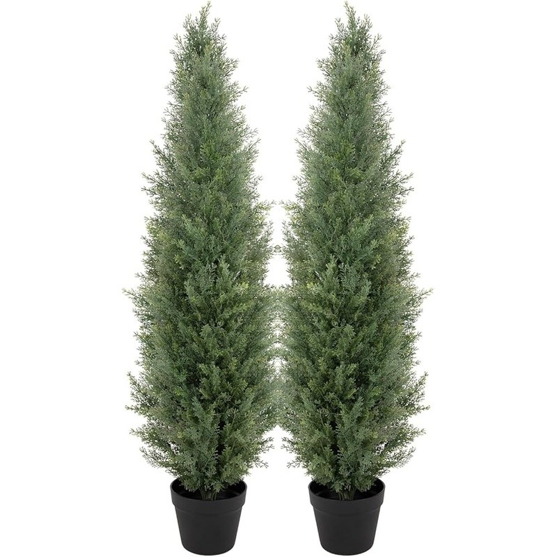 UV Resistant Cedar Topiary Tree Artificial Plant Outdoor Decorative Stable Pot