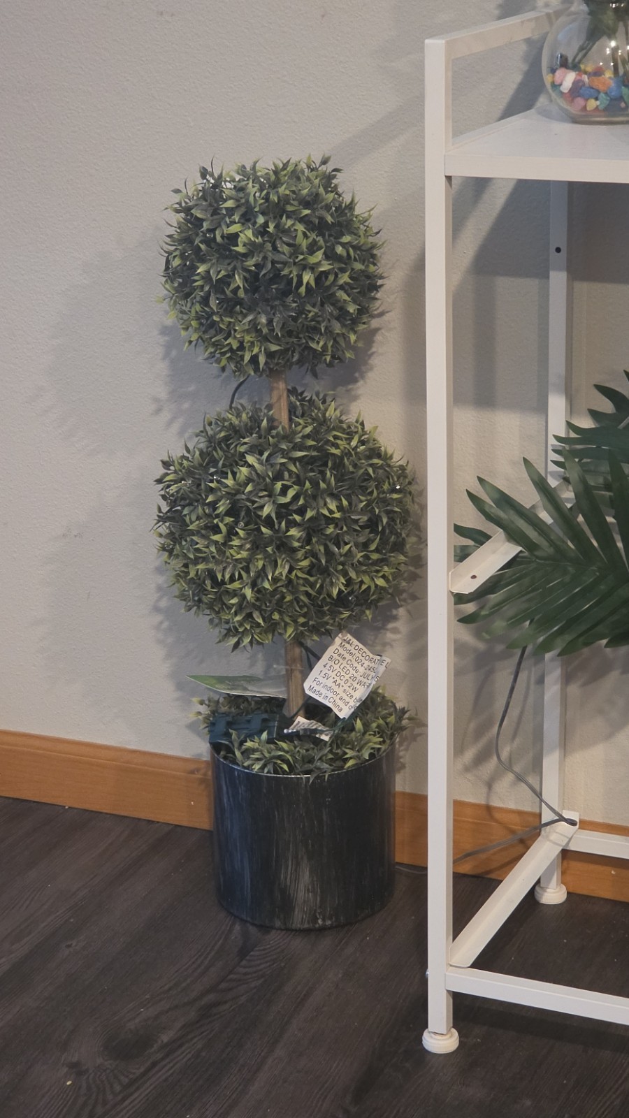 True Living Outdoors Artificial Lighted Green Ball Topiary with LED Lights
