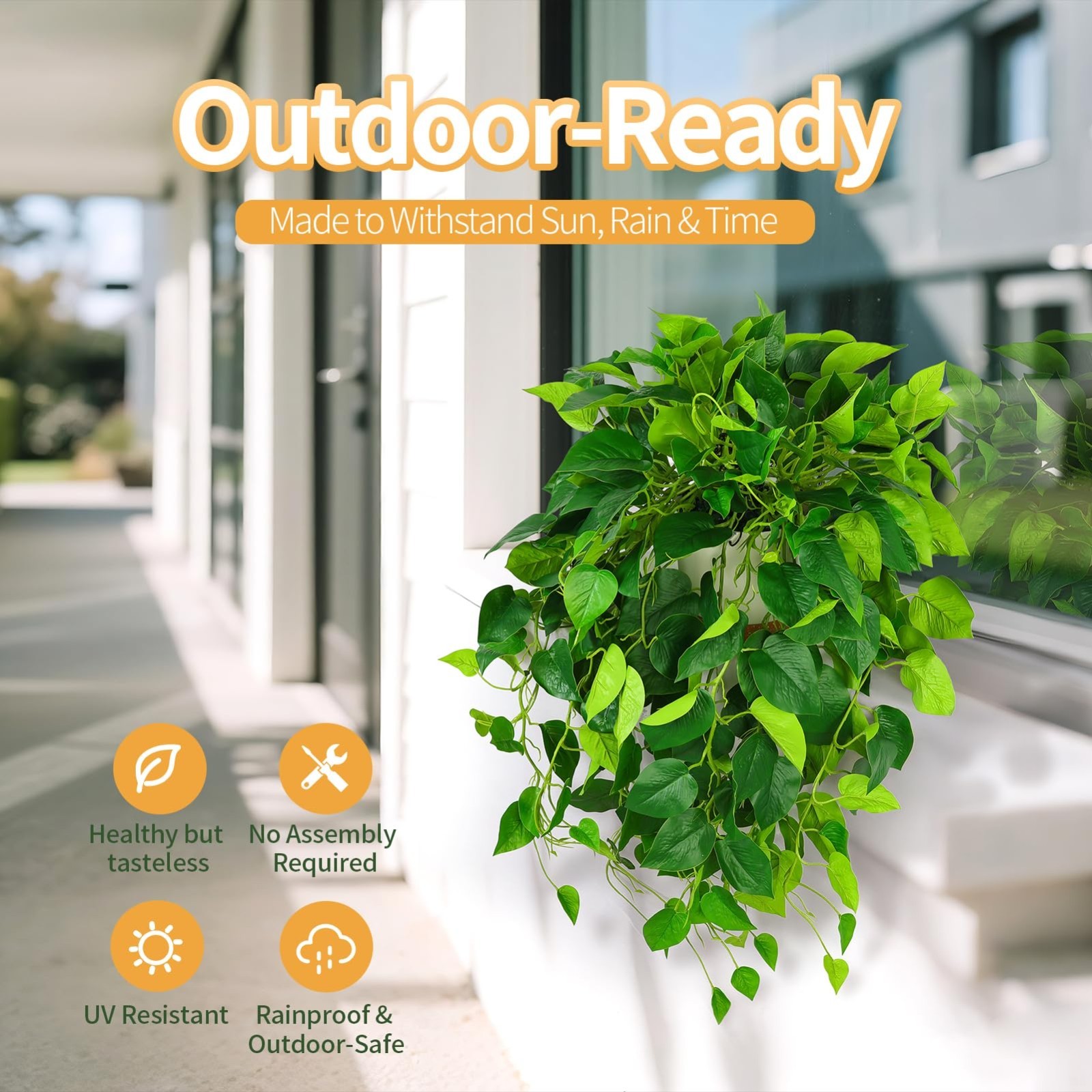 40″ Artificial Ivy Hanging Plants – 2PCS Potted Trailing Greenery for Indoor/Out