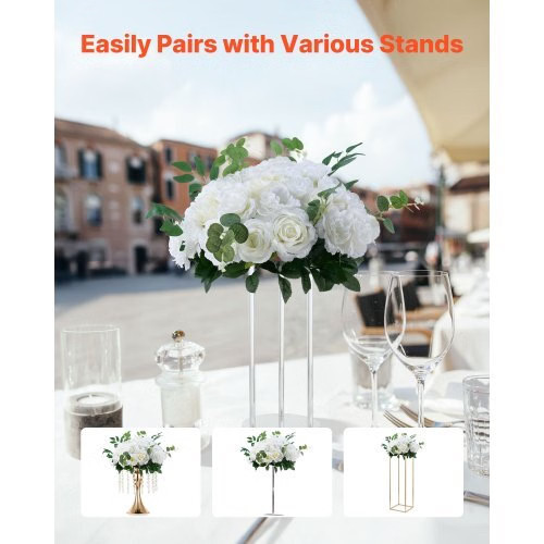 Flower Balls Arrangement Bouquet 10 PCS, 17.7-Inch Diameter Artificial Flower Ba