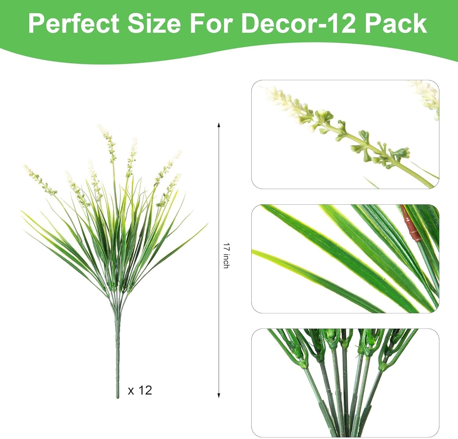Artificial Faux Plants Flowers for Outdoor Decorations, Fake Monkey Grass for…