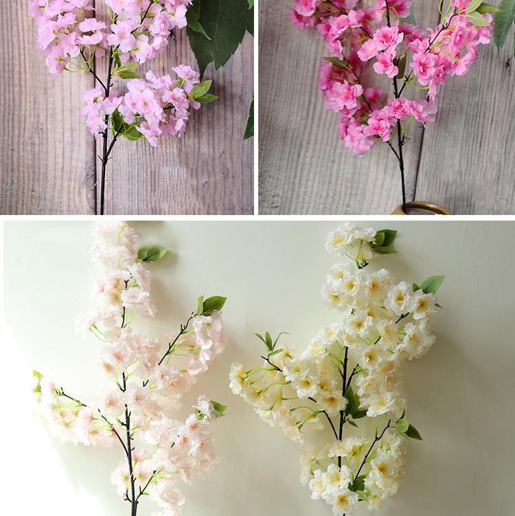 80cm Artificial Cherry Blossom Branch Red Silk Flower Wedding Home Decor Arch