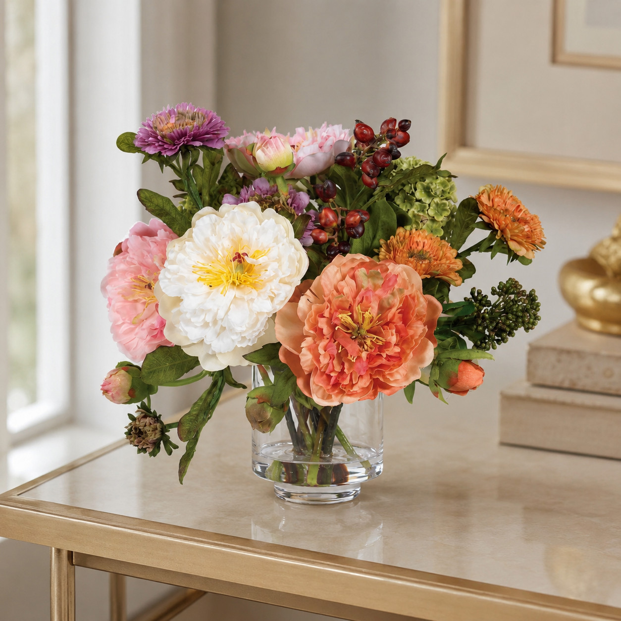 10″ Peony Arrangement