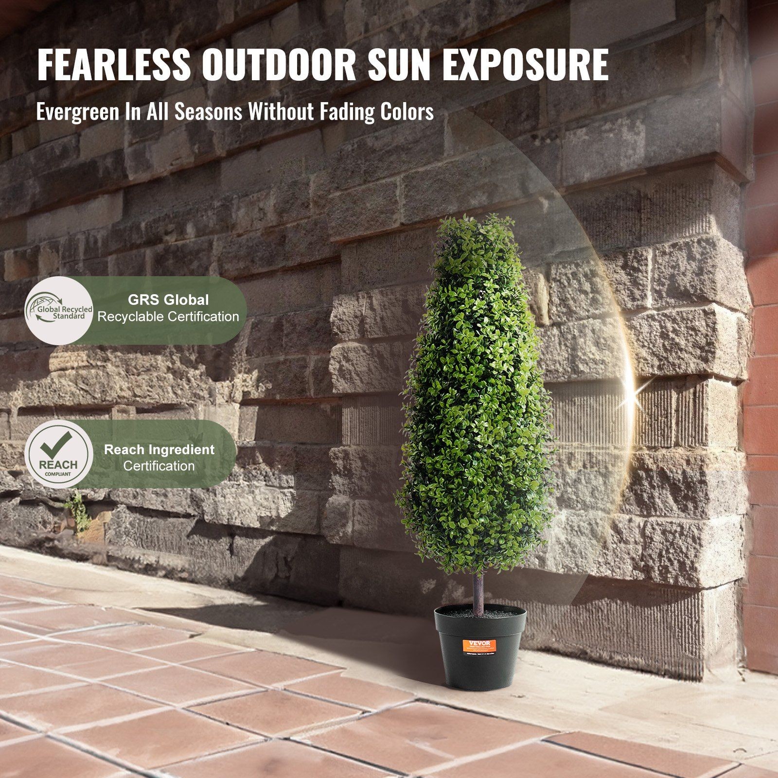 2Pack 36in Anti Fade Green Topiary Trees Suitable All Seasons Indoors Outdoors