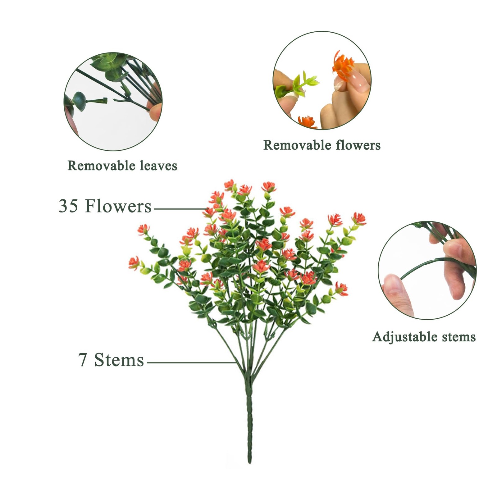 BCBLF Artificial Flowers Outdoors, 12 Bundles Fake Flowers UV-Anti for Decora…
