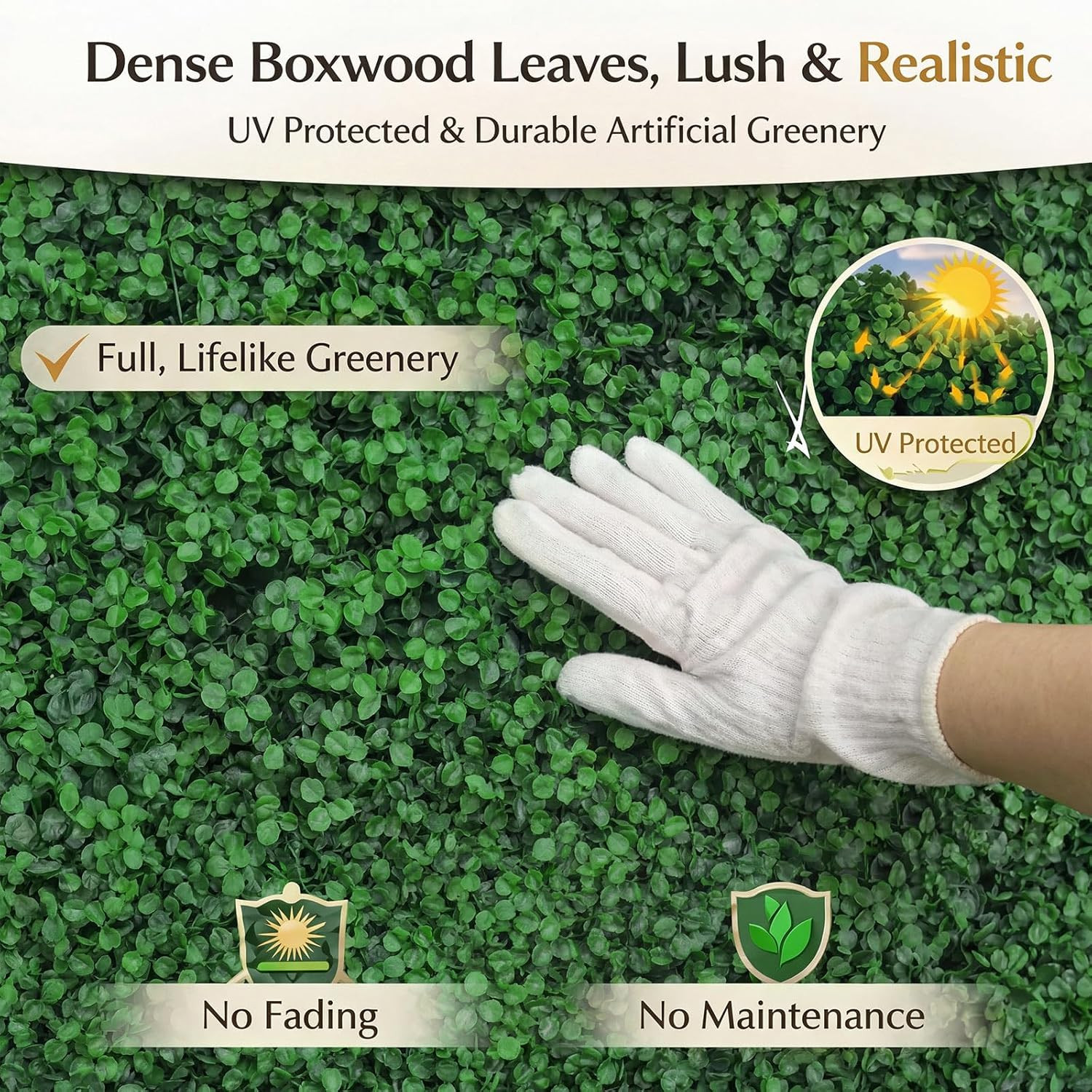 24 Pcs Faux Grass Wall Panels for Outdoor Privacy & Garden Decor