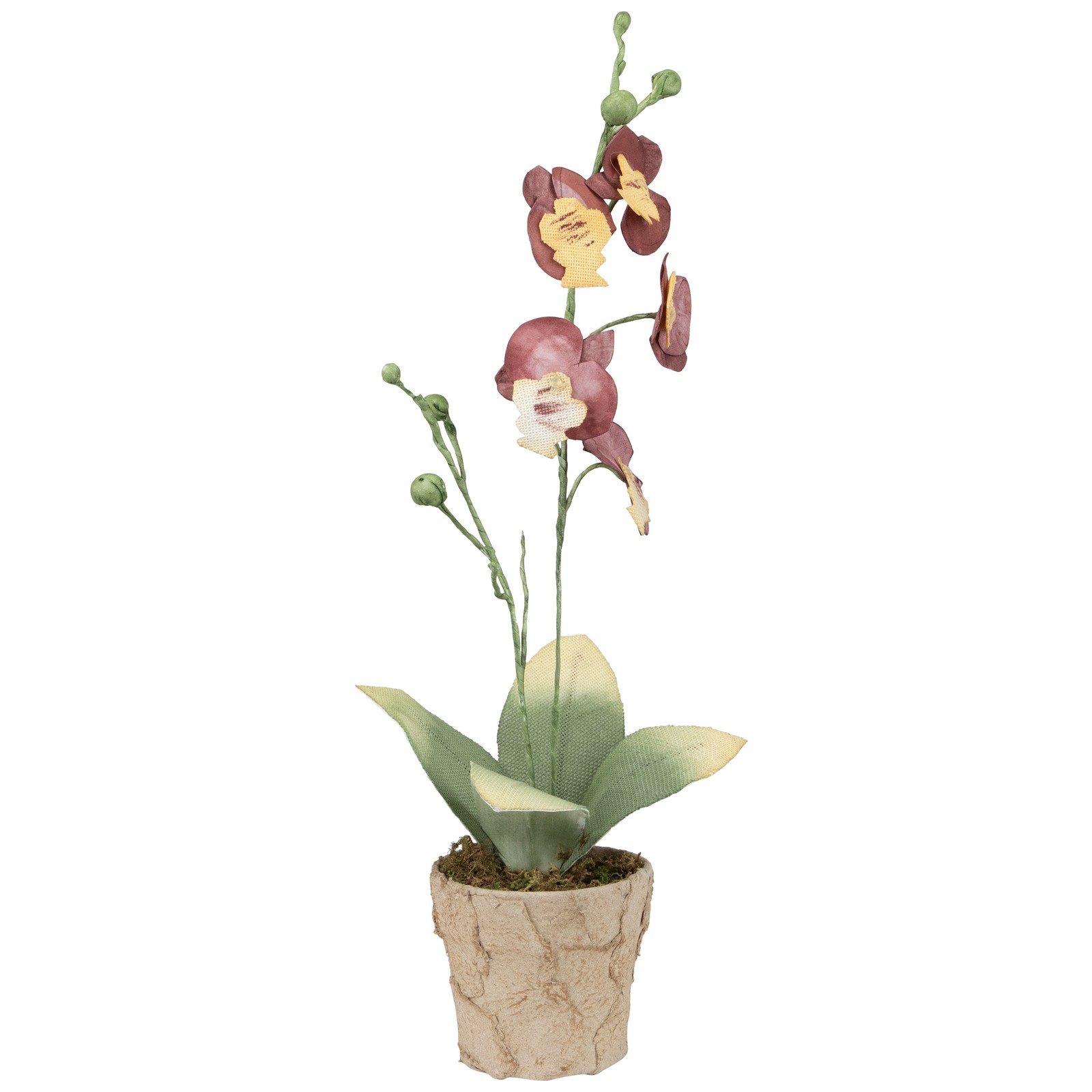 Northlight 14″ Artificial Crimson Red & Deep Banana Yellow Orchids Pot
