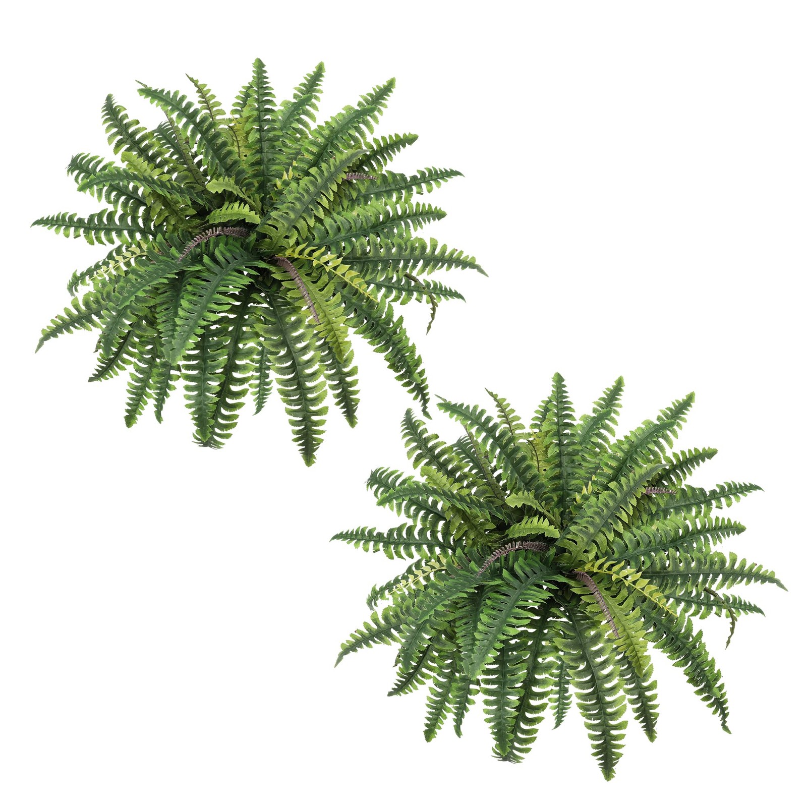 2 Pack Artificial Boston Fern Stems, 25 Inch Faux Fern Plants