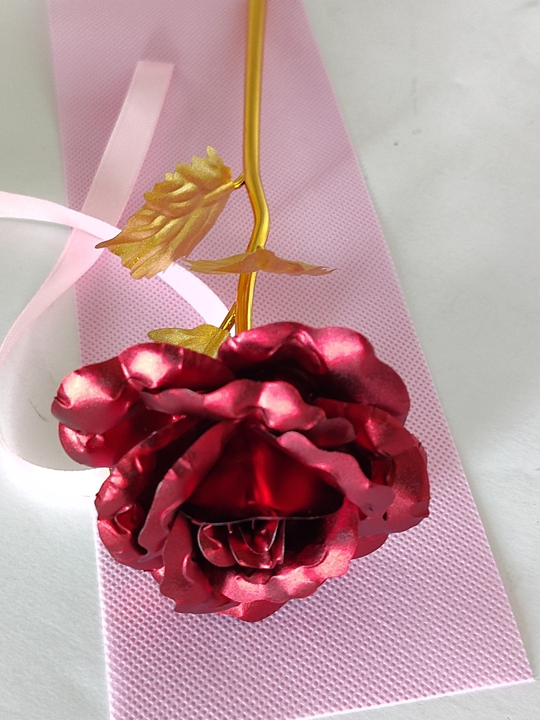 24K Golden Dipped Red Rose Lightweight Valentines Birthday Wedding Gift Box