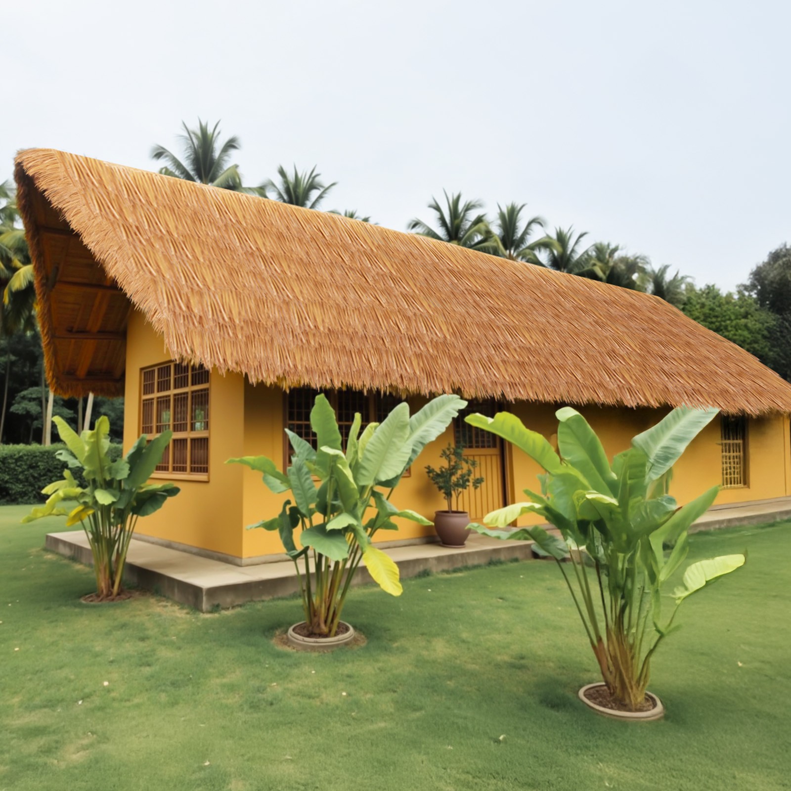 VEVOR 1.3×3.2 ft Artificial Thatch Roofing Mexican Style Tiki Hut Grass Roof