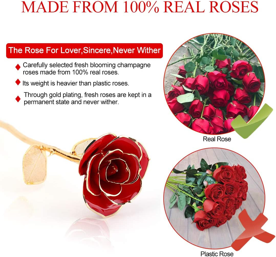 Eternal 24K Red Rose Gold Leaf – Perfect Gift for Any Occasion