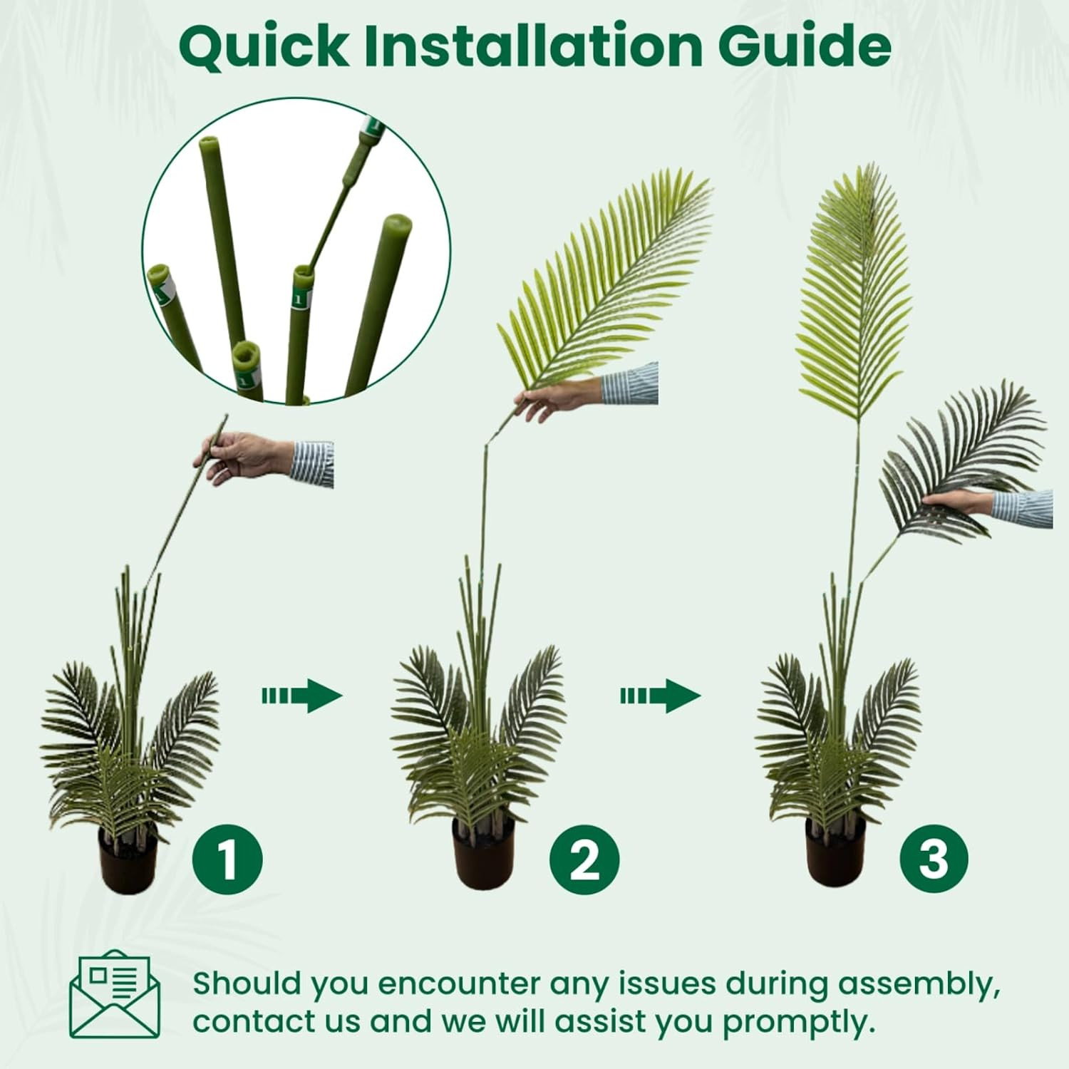 6FT Tall Artificial Palm Trees, Potted Plant (2 Pack) Tropical Areca Palm, UV Re