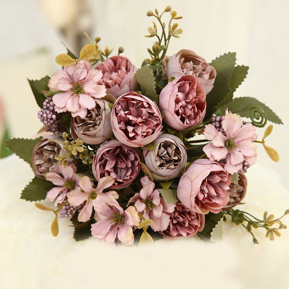 Simulated bouquet cloth fake flower wedding room layout office decoration