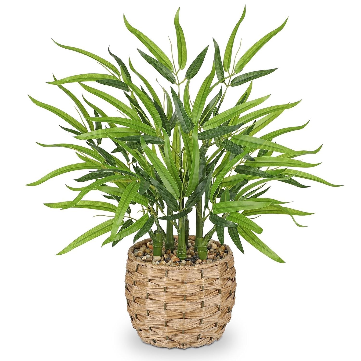 Artificial Bamboo Tree Plant 19 inch Tall Potted Faux Bamboo Indoor Plant