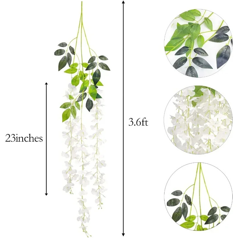 Artificial Wisteria Hanging Garland Extra Long Silk Vine Wedding Decor