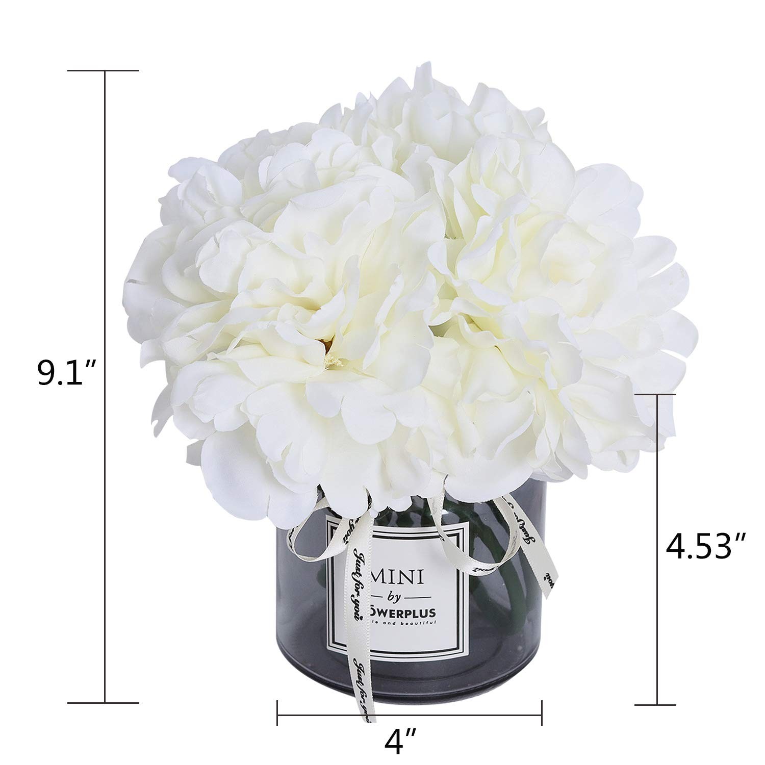 MOOMASS Artificial Peony and Glass vase Decoration, Ins Style Artificial Flow…