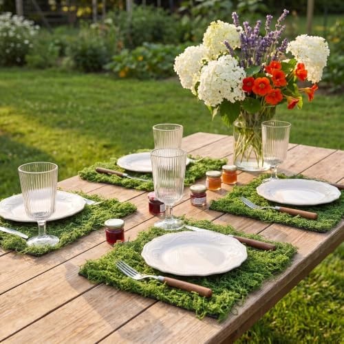 Zeyune 6 Pcs Artificial Moss Mat Roll for Wonderland Party Decoration Waterpr…