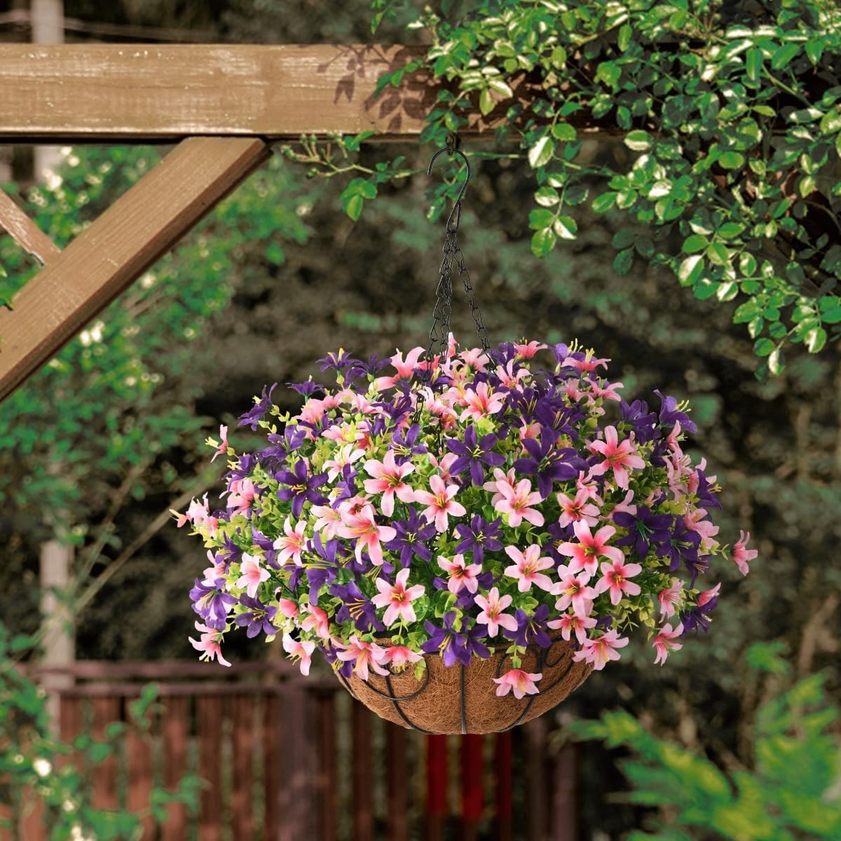 INQCMY 5 Bundles Artificial Hanging Flowers – UV Resistant