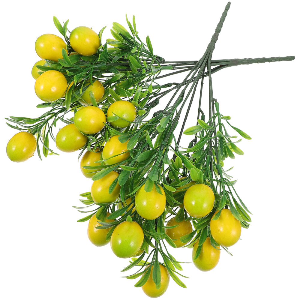2pcs Fake Lemon Branches Artificial Fruit Branch Lemon Tree Stem Home Decor Gift