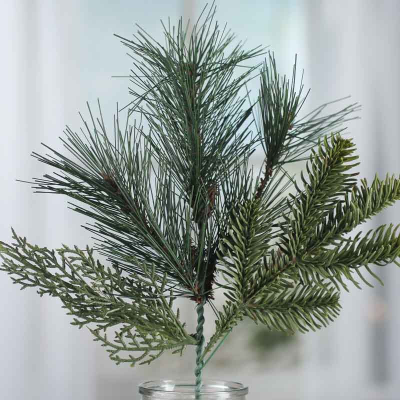 Lot of 4 Artificial Pine and Cedar Greenery 13″ Picks